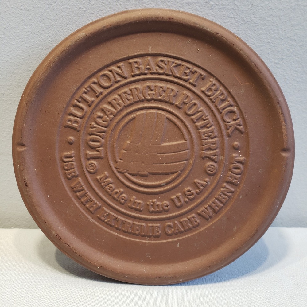 Longaberger Round Basket Brick Brown Terracotta Warming‎ Stone USA